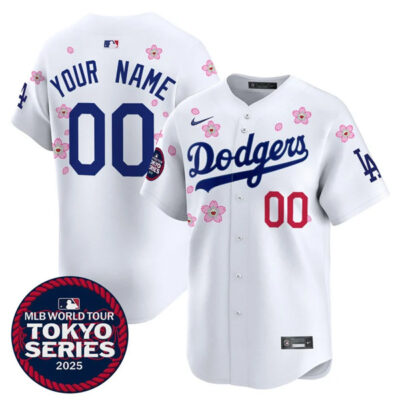 Custom Los Angeles Dodgers White Tokyo Series Jersey - All Stitched