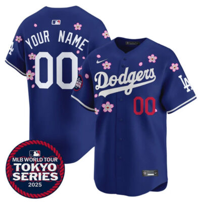 Custom Los Angeles Dodgers Royal Blue Tokyo Series Jersey - All Stitched