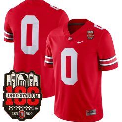 Number 0 Ohio State Buckeyes Football Scarlet Home Jersey - All Stitched