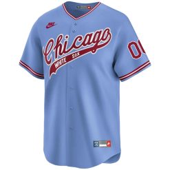 Alternative view of Custom Chicago White Sox Blue 1972 Throwback Jersey - All Stitched