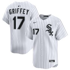 Ken Griffey Jr Chicago White Sox White Pinstripe Home Jersey - All Stitched