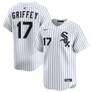 Ken Griffey Jr Chicago White Sox White Pinstripe Home Jersey - All Stitched