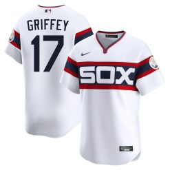 Ken Griffey Jr Chicago White Sox White Throwback Jersey - All Stitched