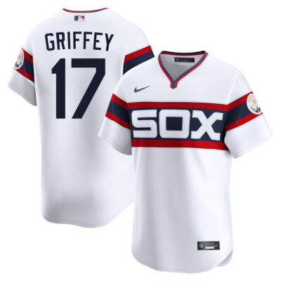 Ken Griffey Jr Chicago White Sox White Throwback Jersey - All Stitched
