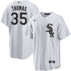 Frank Thomas Chicago White Sox White Pinstripe Home Jersey - All Stitched
