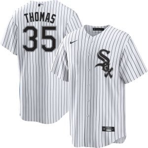 Frank Thomas Chicago White Sox White Pinstripe Home Jersey - All Stitched