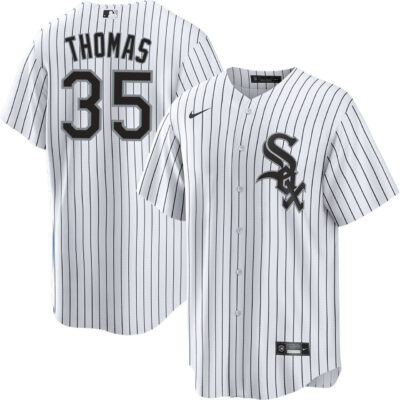 Frank Thomas Chicago White Sox White Pinstripe Home Jersey - All Stitched