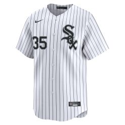 Alternative view of Frank Thomas Chicago White Sox White Pinstripe Home Jersey - All Stitched