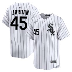 Michael Jordan Chicago White Sox White Pinstripe Home Jersey - All Stitched