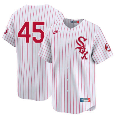 Michael Jordan Chicago White Sox Red Pinstripe Throwback Jersey - All Stitched