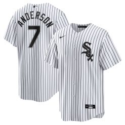 Tim Anderson Chicago White Sox White Pinstripe Home Jersey - All Stitched