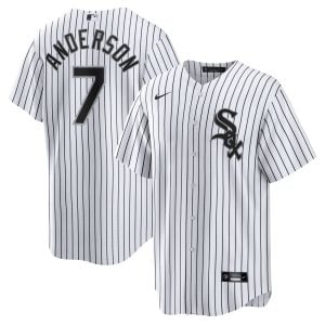 Tim Anderson Chicago White Sox White Pinstripe Home Jersey - All Stitched