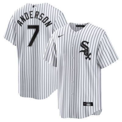 Tim Anderson Chicago White Sox White Pinstripe Home Jersey - All Stitched