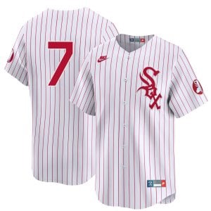 Tim Anderson Chicago White Sox Red Pinstripe Throwback Jersey - All Stitched