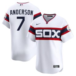 Tim Anderson Chicago White Sox White Throwback Jersey - All Stitched