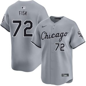 Carlton Fisk Chicago White Sox Grey Road Jersey - All Stitched