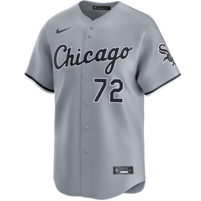 Alternative view of Carlton Fisk Chicago White Sox Grey Road Jersey - All Stitched