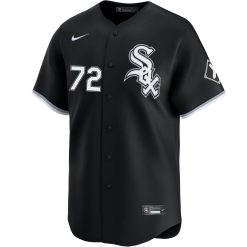 Alternative view of Carlton Fisk Chicago White Sox Black Alternate Jersey - All Stitched