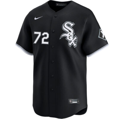 Alternative view of Carlton Fisk Chicago White Sox Black Alternate Jersey - All Stitched