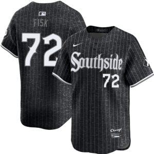 Carlton Fisk Chicago White Sox Black City Connect Jersey - All Stitched