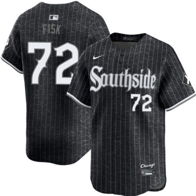 Carlton Fisk Chicago White Sox Black City Connect Jersey - All Stitched