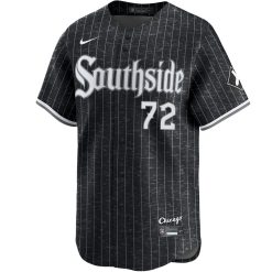 Alternative view of Carlton Fisk Chicago White Sox Black City Connect Jersey - All Stitched