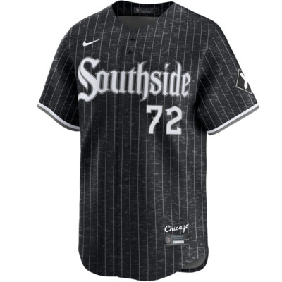Alternative view of Carlton Fisk Chicago White Sox Black City Connect Jersey - All Stitched