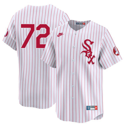 Carlton Fisk Chicago White Sox Red Pinstripe Throwback Jersey - All Stitched