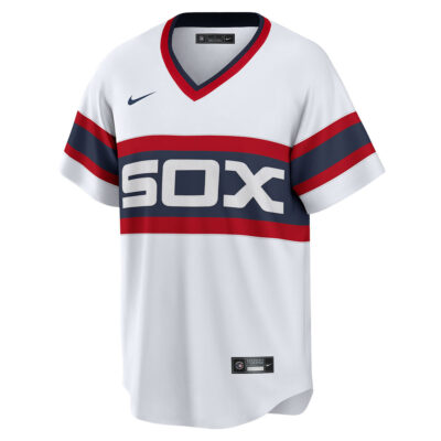 Alternative view of Carlton Fisk Chicago White Sox White Throwback Jersey - All Stitched