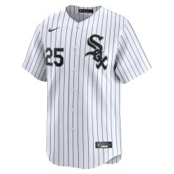 Alternative view of Andrew Vaughn Chicago White Sox White Pinstripe Home Jersey - All Stitched
