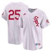 Andrew Vaughn Chicago White Sox Red Pinstripe Throwback Jersey - All Stitched