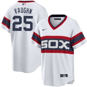 Andrew Vaughn Chicago White Sox White Throwback Jersey - All Stitched