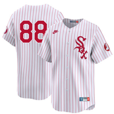 Luis Robert Jr Chicago White Sox Red Pinstripe Throwback Jersey - All Stitched