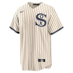 Alternative view of Custom Chicago White Sox Cream Fields Of Dream Throwback Jersey - All Stitched