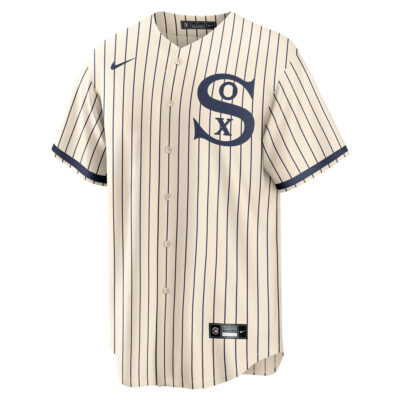 Alternative view of Custom Chicago White Sox Cream Fields Of Dream Throwback Jersey - All Stitched