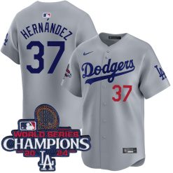 Teoscar Hernandez Los Angeles Dodgers Grey Alternate Limited Jersey - All Stitched