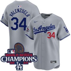 Fernando Valenzuela Los Angeles Dodgers Grey Road Limited Jersey - All Stitched