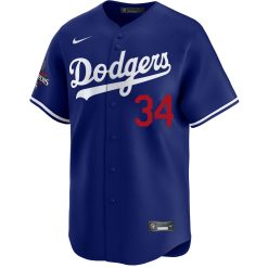Alternative view of Fernando Valenzuela Los Angeles Dodgers Royal Blue Alternate Limited Jersey - All Stitched