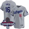 Will Smith Los Angeles Dodgers Grey Road Limited Jersey - All Stitched