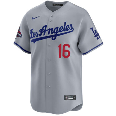Alternative view of Will Smith Los Angeles Dodgers Grey Road Limited Jersey - All Stitched