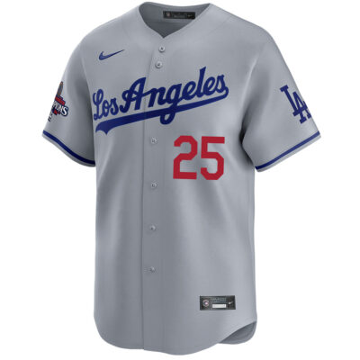 Alternative view of Tommy Edman Los Angeles Dodgers Grey Road Limited Jersey - All Stitched