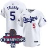 Freddie Freeman Los Angeles Dodgers White Home Limited Jersey - All Stitched