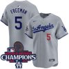 Freddie Freeman Los Angeles Dodgers Grey Road Limited Jersey - All Stitched
