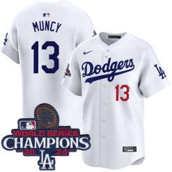 Max Muncy Los Angeles Dodgers White Home Limited Jersey - All Stitched