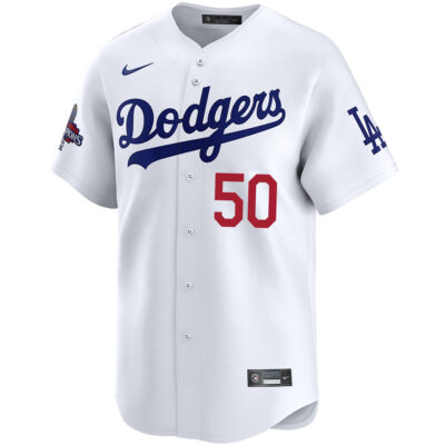 Alternative view of Mookie Betts Los Angeles Dodgers White Home Limited Jersey - All Stitched