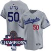 Mookie Betts Los Angeles Dodgers Grey Road Limited Jersey - All Stitched