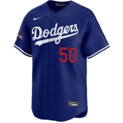 Alternative view of Mookie Betts Los Angeles Dodgers Royal Blue Alternate Limited Jersey - All Stitched