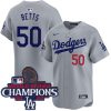 Mookie Betts Los Angeles Dodgers Grey Alternate Limited Jersey - All Stitched