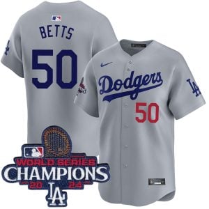 Mookie Betts Los Angeles Dodgers Grey Alternate Limited Jersey - All Stitched
