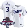 Chris Taylor Los Angeles Dodgers White Home Limited Jersey - All Stitched